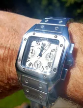 Reloj de cuarzo clásico para hombre, cronógrafo cuadrado de marca superior, con esfera de acero inoxidable, de lujo