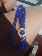 Pulsera de cuero con diamantes de imitación para mujer, de estilo elegante reloj de pulsera femenino, delicado y a la moda, color blanco