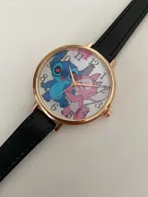 Nuevas de cuero puntada relojes de las mujeres reloj de cuarzo reloj de pulsera de dibujos animados chico regalo