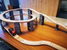 Vías de tren de madera de haya para niños, accesorios de túnel de puente de vía férrea, piezas de tren de madera, juguetes educativos para niños, regalos