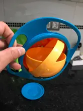 Tazón universal tipo Gyro a prueba de derrames para niños, plato giratorio infantil con diseño, práctico con rotación de 360 grados, platos de alimentación sólidos