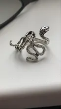 Anillo de estilo gótico para hombre y mujer, sortija de serpiente con diseño de garra de dragón y animales, Estilo Vintage, Punk, Hip Hop, apertura ajustable, regalo de joyería