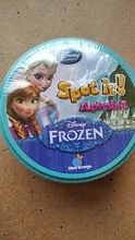 Juego de mesa de Frozen Spot it y dobble para niños, cartas de punto para Dobbles, ir de acampada, caja de lata de Metal, juguetes, novedad