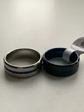 Letdiffery-anillos con surcos Negro Azul, anillos de acero inoxidable Midi para hombre, Charm, joyería para hombre, Dropshipping, gran oferta