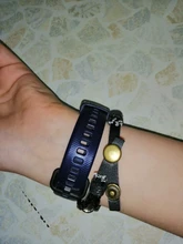 Pulsera clásica de Anime con cuentas de madera, brazalete de cuero multicapa, envoltura negra Punk, accesorios para Cosplay