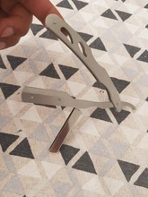 Maquinilla de afeitar profesional con borde para peluquería, navaja de afeitar plegable de acero inoxidable, removedor de vello facial con 10 Uds.