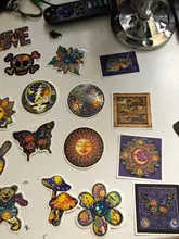 AQK 25 pzas/lote colorido sol luna que la paz mundial pegatinas Estilo bohemio pegatina Bohemia para Skateboard equipaje Laptop guitarra Coche