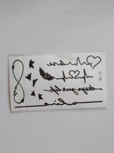 Star Tattoo Sticker Lips Small Sexy Waterproof Cute Body Black Cartoon Women Love Leaf