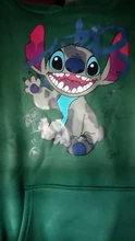 Sudaderas con capucha de Stitch de Disney para mujer, suéteres Harajuku, Tops Kawaii informales con cuello redondo, Sudadera con capucha con estampado de Ángel de manga larga
