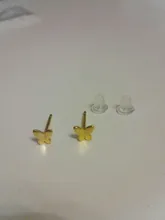 La Monada 925 pendientes tipo botón de plata fina para las mujeres coreanas dorado pequeño mariposa pendientes plata 925, pendientes de La joyería elegante