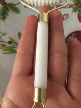 Rodillo de Jade blanco para masaje Facial, rodillo de Jade blanco para estiramiento Facial, herramientas de masaje Facial para mentón, cuello, cuidado de la piel