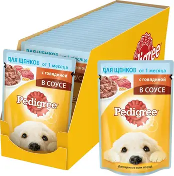 Pedigree пауч for puppies (pieces in sauce), Beef, 24*85 city
Pedigree пауч for puppies (pieces in sauce), Beef, 24*85 city