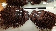 Hair-Bundles Human-Hair-Extensions Calla Kinky Curly Dark-Brown Double-Draw Natural Weft
