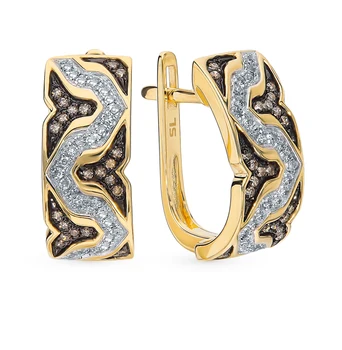 Gold earrings with cognac diamonds sunlight sample 585
Gold earrings with cognac diamonds sunlight sample 585