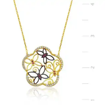 KUTAYDAN 925 Sterling Silver Butterfly Flower Women 'S Necklace 
KUTAYDAN 925 Sterling Silver Butterfly Flower Women 'S Necklace