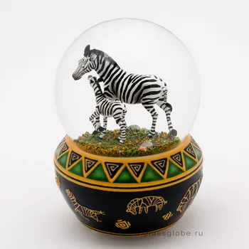 Glass ball with zebra snow, musical Snow Ball, snow globe
Glass ball with zebra snow, musical Snow Ball, snow globe