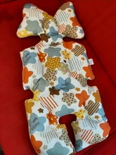 Almohadilla de asiento de algodón de malla de aire 3D transpirable para bebé, forro de cojín para cochecito y asiento de coche