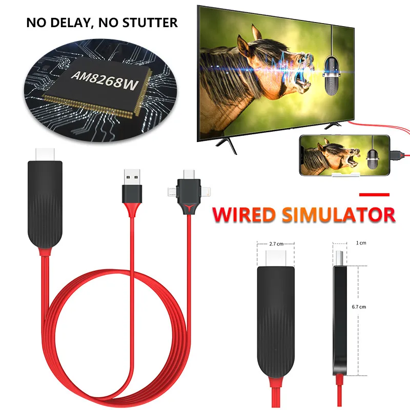 USB Type-C to HDTV HD Same Screen HDMI Cable 1080P Mirror Projector Plug and Play Converter Adapter For IOS Android Laptops TV
USB Type-C to HDTV HD Same Screen HDMI Cable 1080P Mirror Projector Plug and Play Converter Adapter For IOS Android Laptops TV