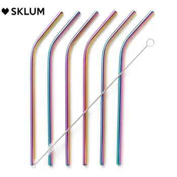 SKLUM - Pack of 6 Straws Kürv Metallised multi-coloured stainless steel with glossy finish reusable includes cleaning brush
SKLUM - Pack of 6 Straws Kürv Metallised multi-coloured stainless steel with glossy finish reusable includes cleaning brush