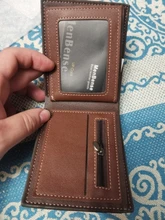 Cartera informal de negocios para hombre, cartera pequeña a la moda, monedero corto, bolso de mano de cuero de Color sólido, Estilo Vintage