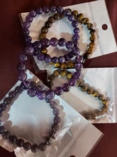 Brazalete de ojo de tigre Natural para Hombre y mujer, hilo de 4/6/8/10/12/14mm, 100%, accesorios de joyería para Hombre