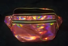 Las mujeres bolsa de correa para láser bolsa holográfica Fanny paquete de la cintura bolsa de teléfono para fiesta de viaje