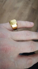 Anillo de Color dorado grueso clásico para hombre, accesorios de dedo para fiesta de cóctel, joyería, diseño estable, regalo de cumpleaños