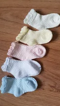 Calcetines de malla de algodón con volantes para bebés, accesorios de ropa para bebés de 0 a 3 años, 5 par/lote