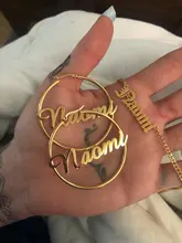 Nextvance alta calidad personalizada nombre pendientes personalizar Namplate ID pendientes largos para mujer de acero inoxidable de regalo