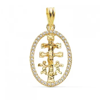 CROSS 18K CARAVACA FENCE OVAL CUBIC ZIRCONIA 18X13 MM
CROSS 18K CARAVACA FENCE OVAL CUBIC ZIRCONIA 18X13 MM