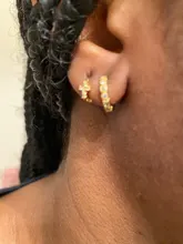 Pendientes Piercing de acero inoxidable para mujer, 1 pieza, accesorios, joyería 2021, estrella de circón, Hoja Redonda