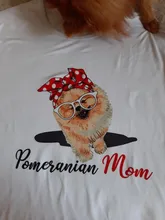 Pomeranian-Camiseta de mamá para mujer, camiseta Harajuku I Love Mom Bandana, camiseta de manga corta con cuello redondo, ropa camiseta para mujer 2021