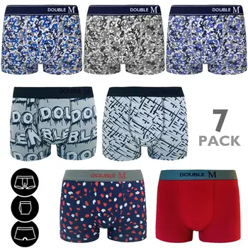 Doublem, Pack 7 PCs Boxer shorts, cotton, with comfortable elastic for men, available in sizes M,L,XL,XXL
Doublem, Pack 7 PCs Boxer shorts, cotton, with comfortable elastic for men, available in sizes M,L,XL,XXL