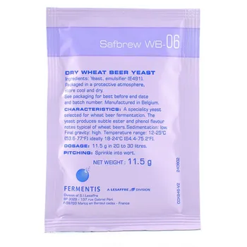 Yeast Beer SAFALE WB-06 Fermentis 11,5 grams for the production of пшеничного beer
Yeast Beer SAFALE WB-06 Fermentis 11,5 grams for the production of пшеничного beer