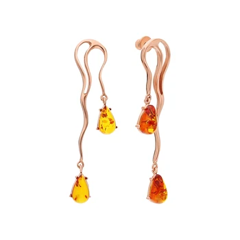 Silver earrings with amber sunlight sample 925
Silver earrings with amber sunlight sample 925