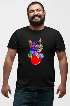 Angemiel Wear Colorful Heart Wrapped Cat Black Men 'S Cotton Big Size T-Shirt
Angemiel Wear Colorful Heart Wrapped Cat Black Men 'S Cotton Big Size T-Shirt