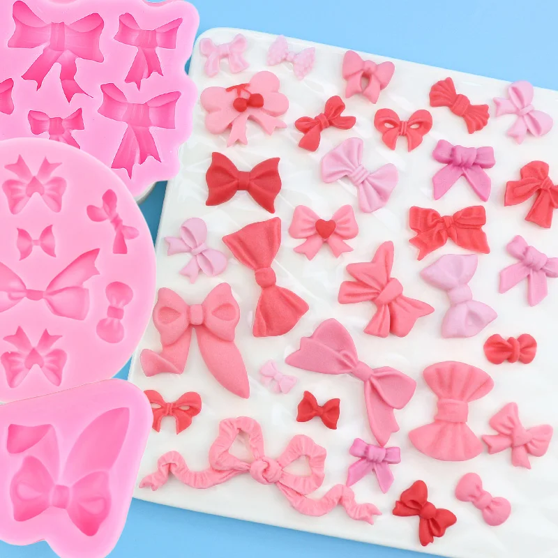 

Mini Crown Bow Bowknots Tie Shape Silicone Mold Cupcake Fondant Cake Decoration Tools Jelly Candy Chocolate Cookie Baking Moulds