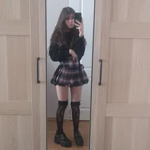 Faldas con cordones góticas para mujer, minifalda con cordones a cuadros, estilo Punk, ropa de calle de verano, Sexy, color negro