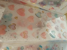 1 hoja hermosa corazones coloridos epoxi de cristal adhesivos decorativos bricolaje Craft Diary Stick Label