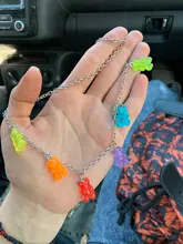 7 colores Rainbow Pride Cute Jelly Bear Gummy Collares para mujeres niñas Cool Punk Hip Hop Resina Collares Accesorios