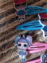 LOL Surprise-horquilla de muñeca de goma, accesorios para el cabello, estampado de resina de dibujos animados, tocado para niña, 6 uds.