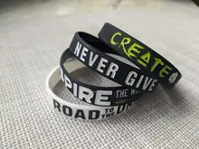 Pulsera de goma de silicona inspiradora The Road to Dreams, brazalete de banda elástica, regalo Punk