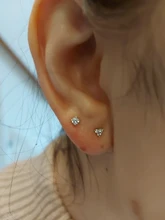 ROXI-Pendientes minimalistas de plata de ley 925, pendientes de botón, bola, delicado, diminuto, pendientes pequeños, de hélice, para cartílago, piercing, 3