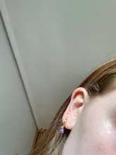 Pendientes de aro pequeños para mujer, de Plata de Ley 925, color blanco, negro, verde, morado, CZ, joyería minimalista