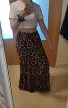 Leopard Print Skirts ZANZEA Long Casual Women Summer Elastic Party Fashion Female Loose