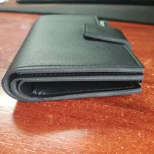 Cartera corta de Color liso con cremallera para mujer, monedero pequeño de cuero, Mini cartera de mano con cierre