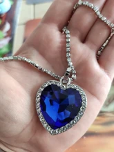 Colgante collar con corazón de Titanic de OCéANO AZUL corazón amor para siempre + bolsa de terciopelo