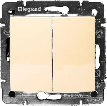 774308. Switch pass two-key Legrand Valena (220 V, 10A, ivory).
774308. Switch pass two-key Legrand Valena (220 V, 10A, ivory).