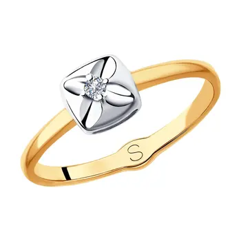 Sokolov ring in Gold with Diamond, fashion jewelry, gold, 585, women's male
Sokolov ring in Gold with Diamond, fashion jewelry, gold, 585, women's male