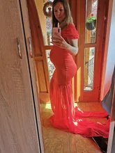 Vestido de maternidad, accesorios de fotografía para sesión de fotos, algodón + gasa, vestido de medio círculo